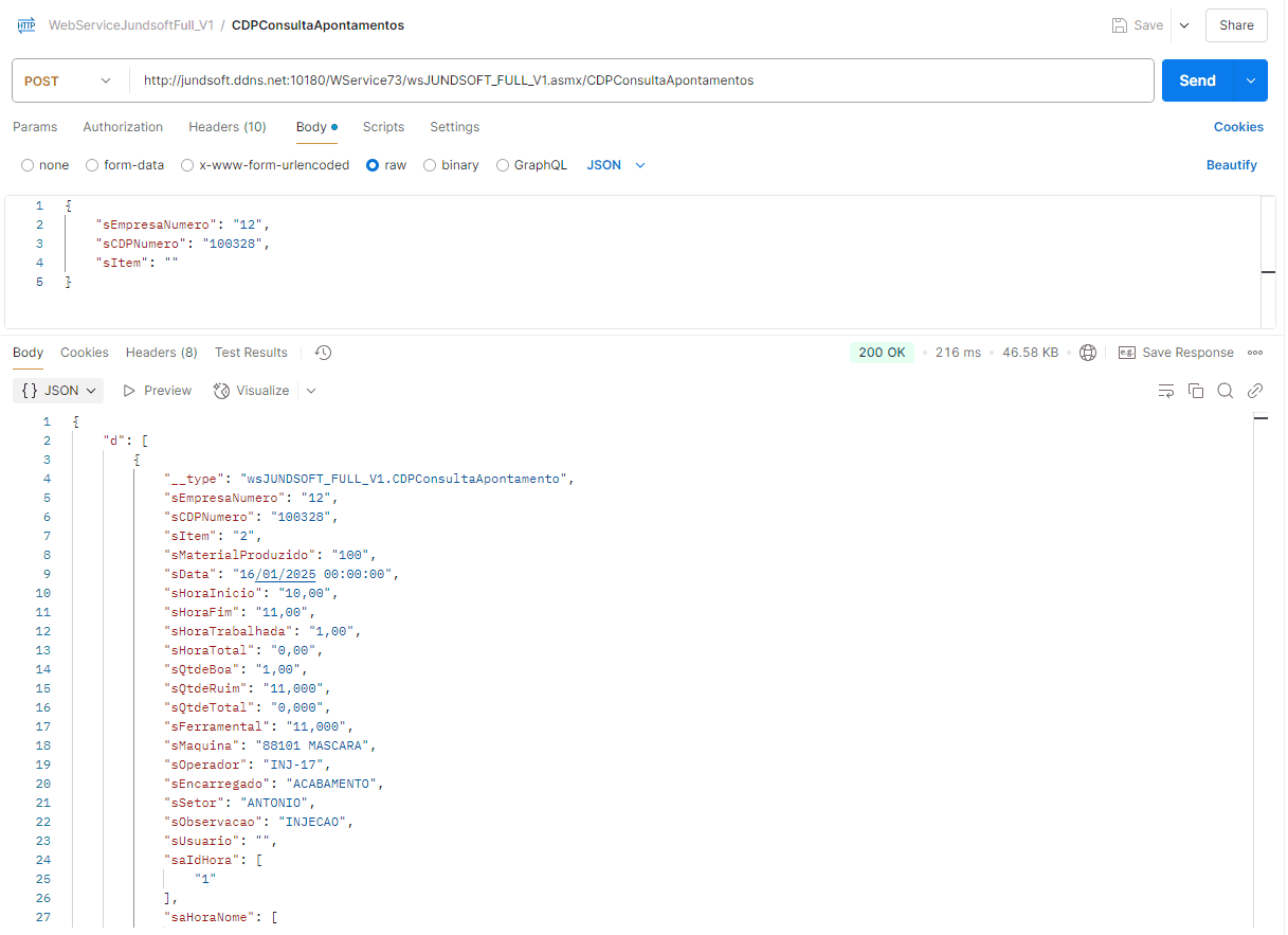 WSFCDPConsultaApontamentos