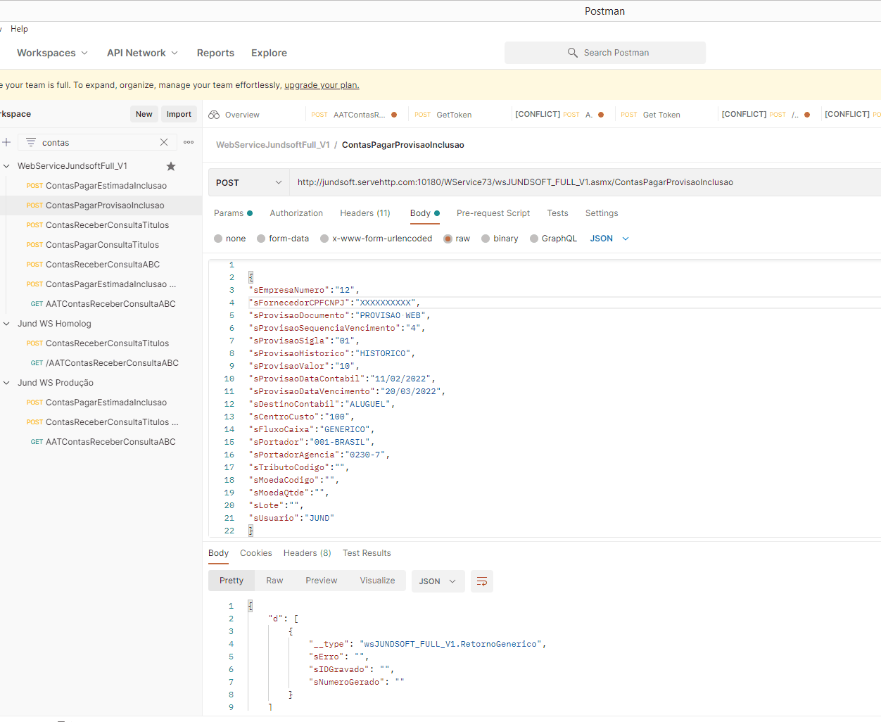 WSFContasPagarProvisaoInclusao