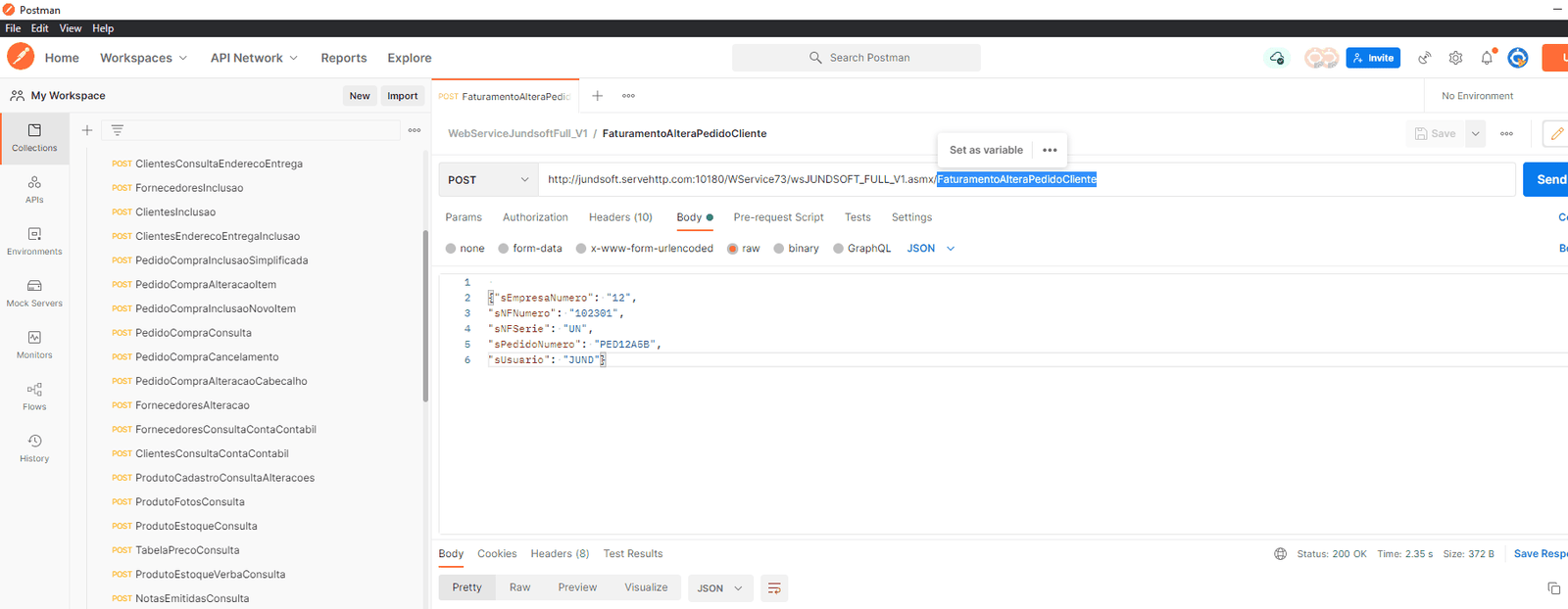 WSFFaturamentoAlteraPedidoCliente