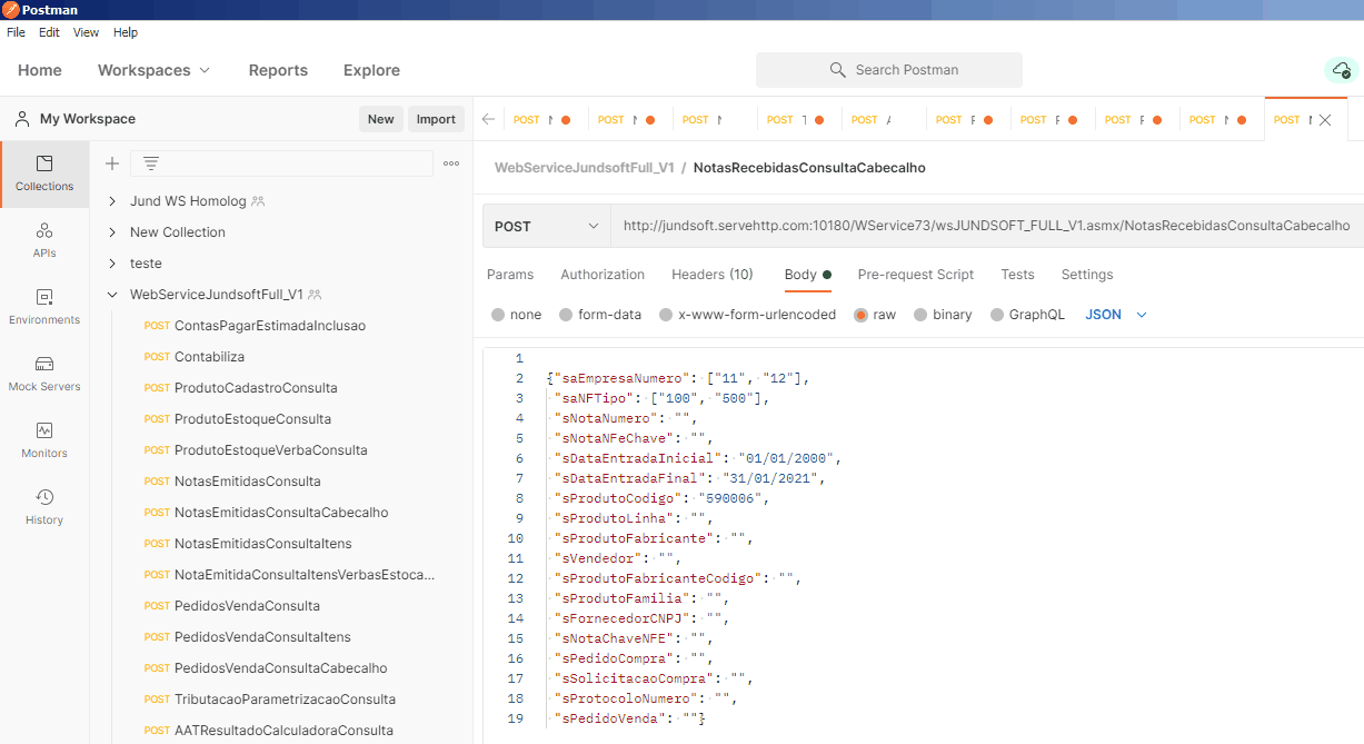 WSFNotasRecebidasConsultaCabecalho