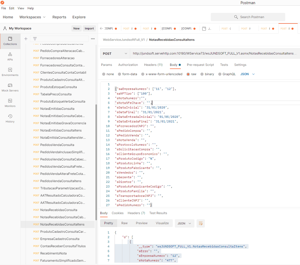 WSFNotasRecebidasConsultaItens