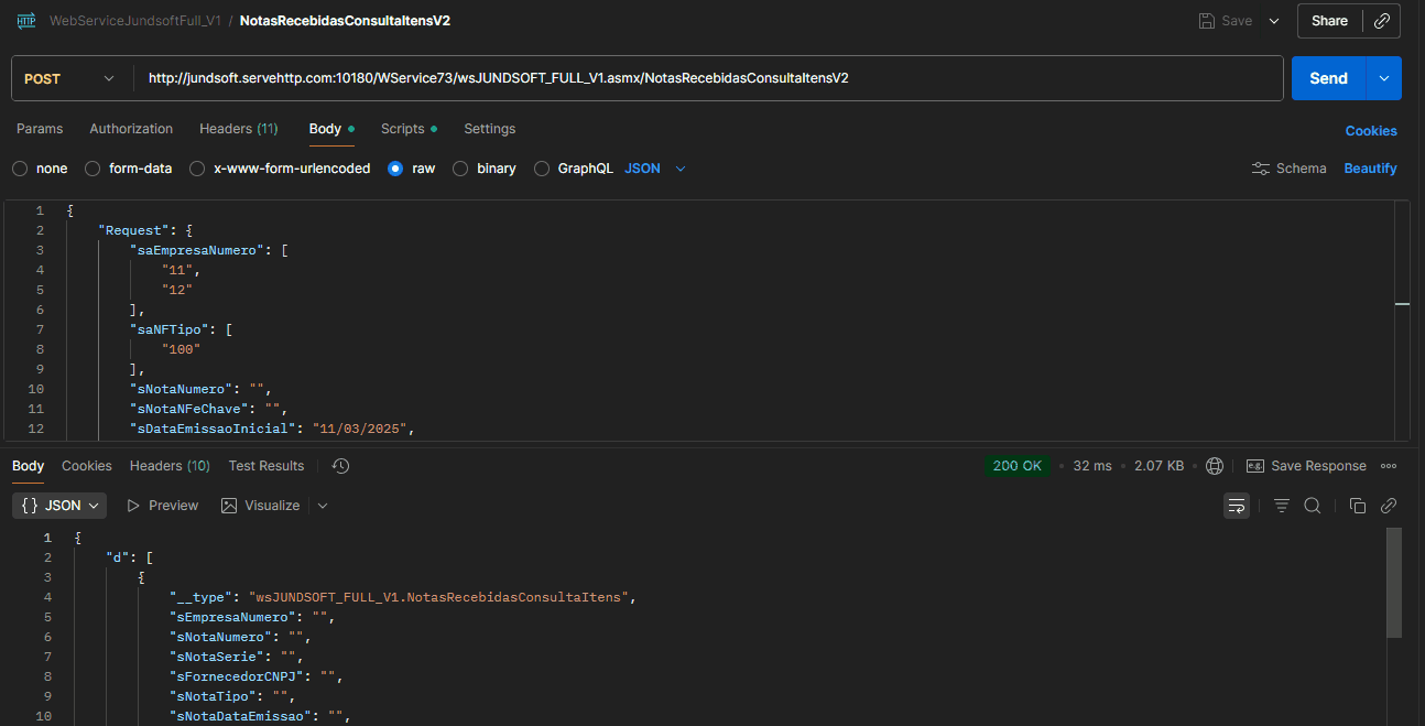 WSFNotasRecebidasConsultaItensV2