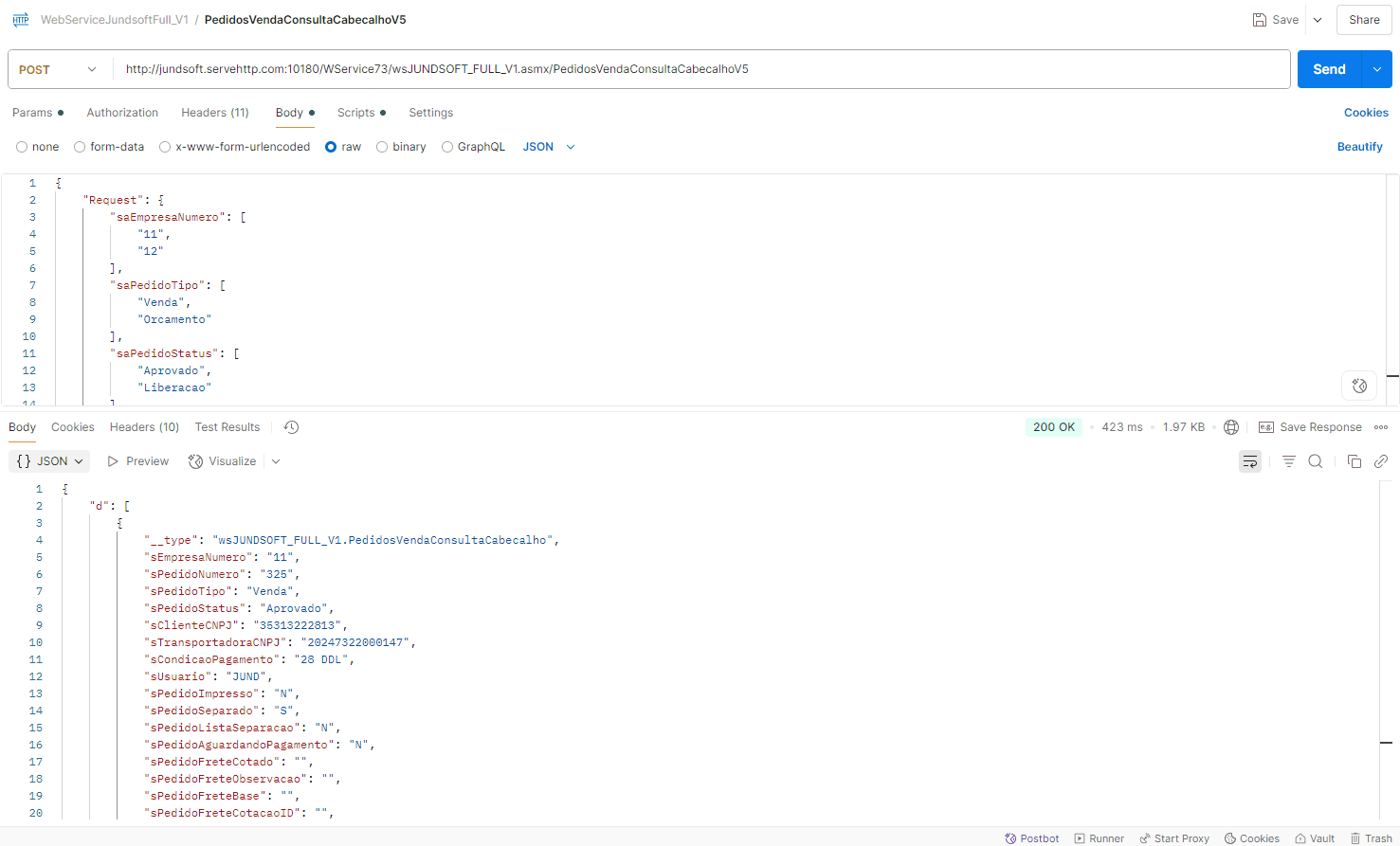 WSFPedidosVendaConsultaCabecalhoV5