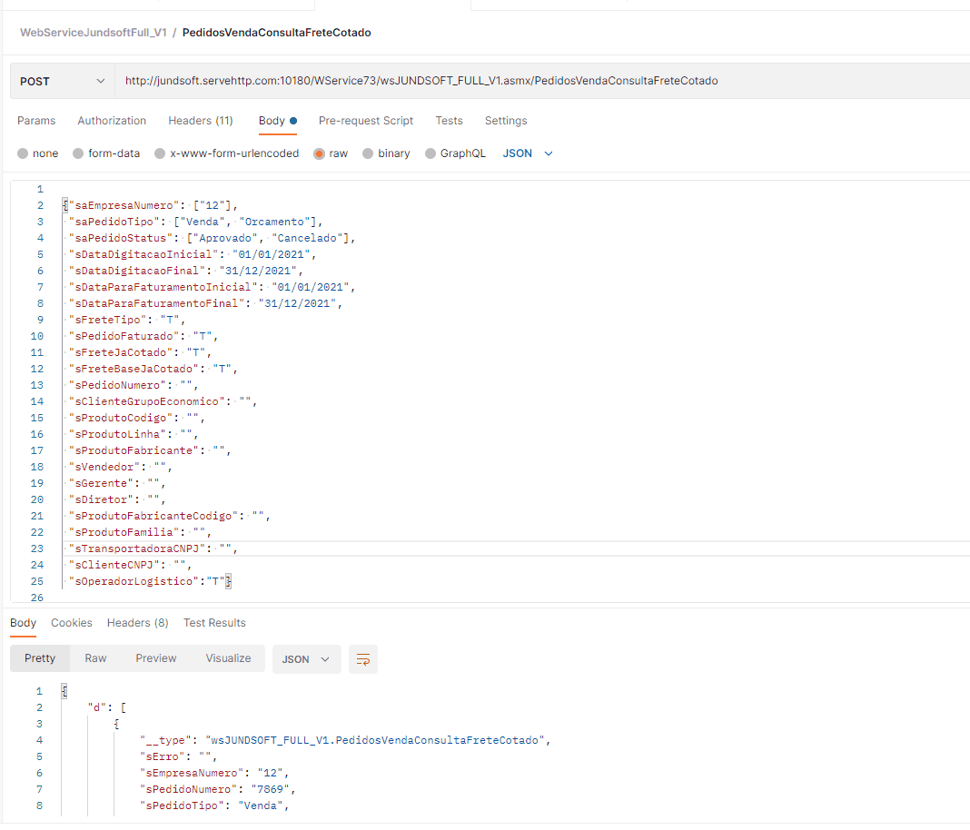 WSFPedidosVendaConsultaFreteCotado