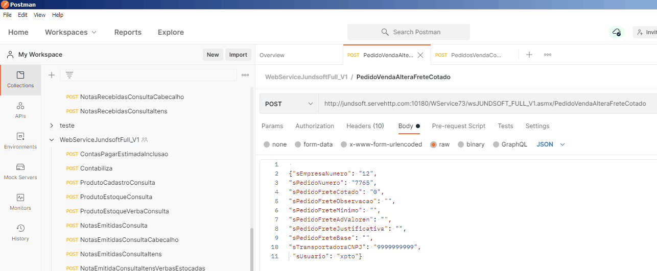 WSFPedidoVendaAlteraFreteCotado