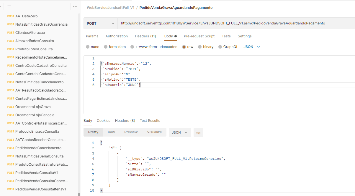 WSFPedidoVendaGravaAguardandoPagamento