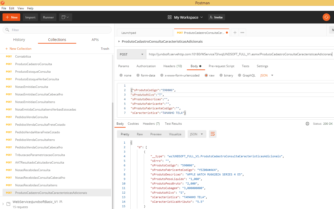 WSFProdutoCadastroConsultaCaracretisticasAdicionais