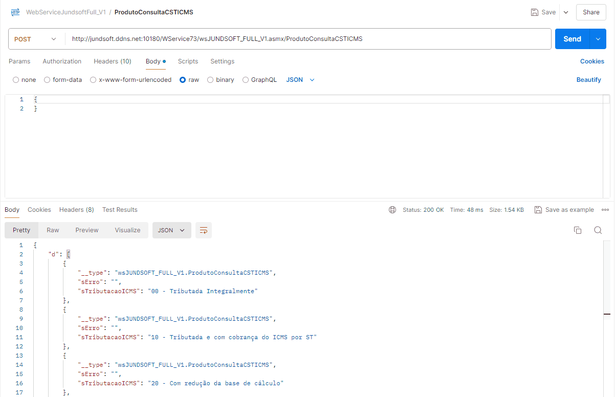 WSFProdutoConsultaCSTICMS