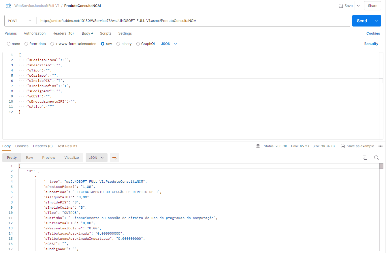 WSFProdutoConsultaNCM