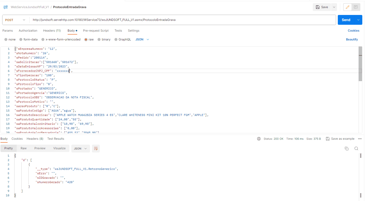 WSFProtocoloEntradaGrava